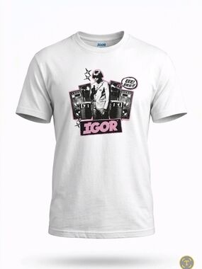 Igor Tyler The Creator White Tee with Pink and Black Graphic
